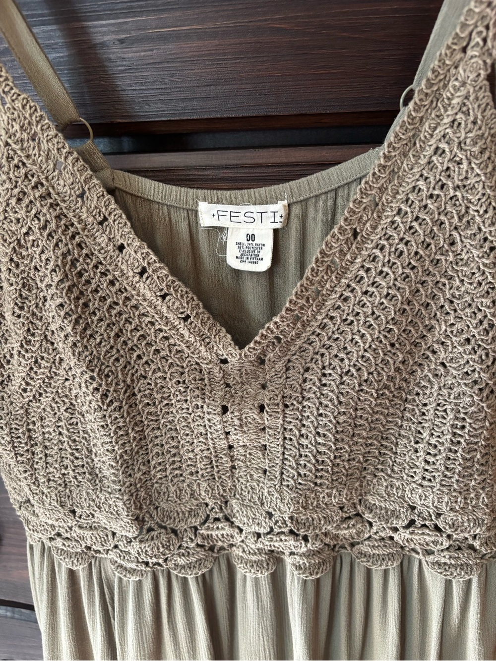 Torrid Festi Dress Size 00, Hunter Green, Crochet Top, Fits like size XL - Picture 3 of 8